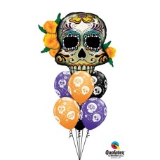 Bouquet 358 Day Of The Dead Skull Qualatex #44228 47347-6
